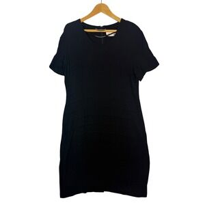 Allison-che Black Short Sleeve Sheath Dress With‎ Metal Detail Size 16